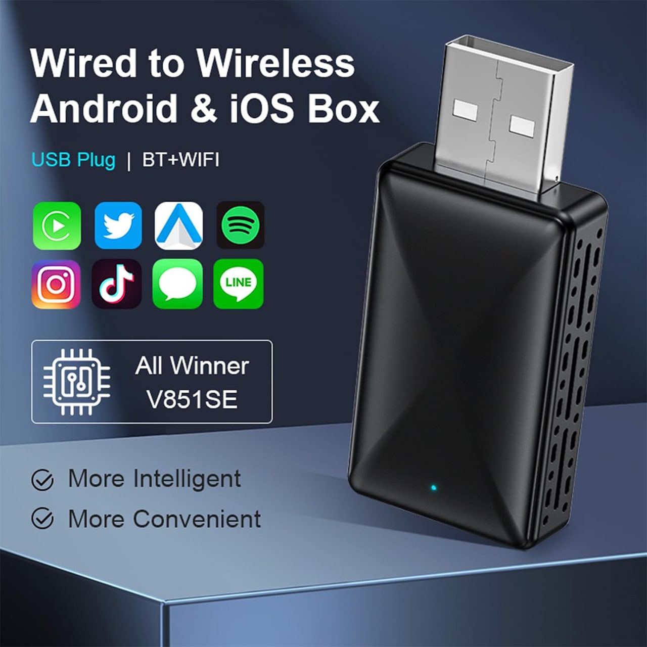 CarPlay, USB klíč pro bezdrátové připojení automobilu s Apple CarPlay a Android Auto - Image 1