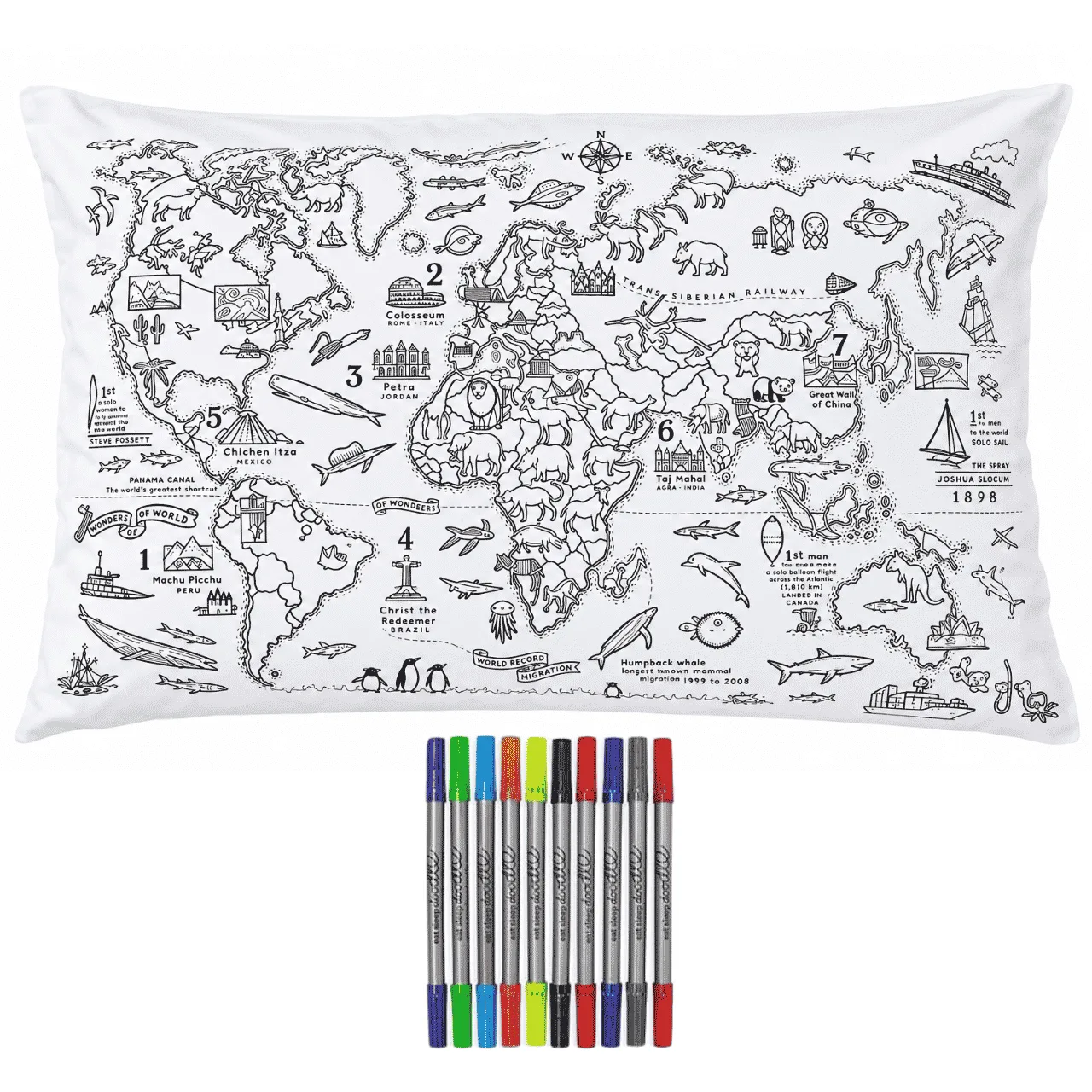 Vybarvi si polštář – mapa světa, ColoringPillow - Image 2