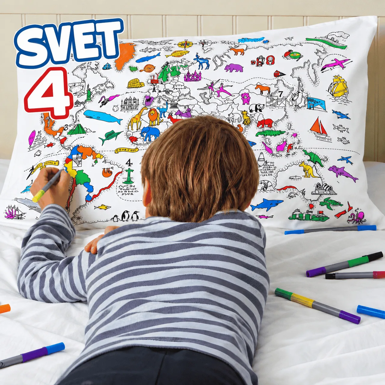 Vybarvi si polštář – mapa světa, ColoringPillow - Image 5