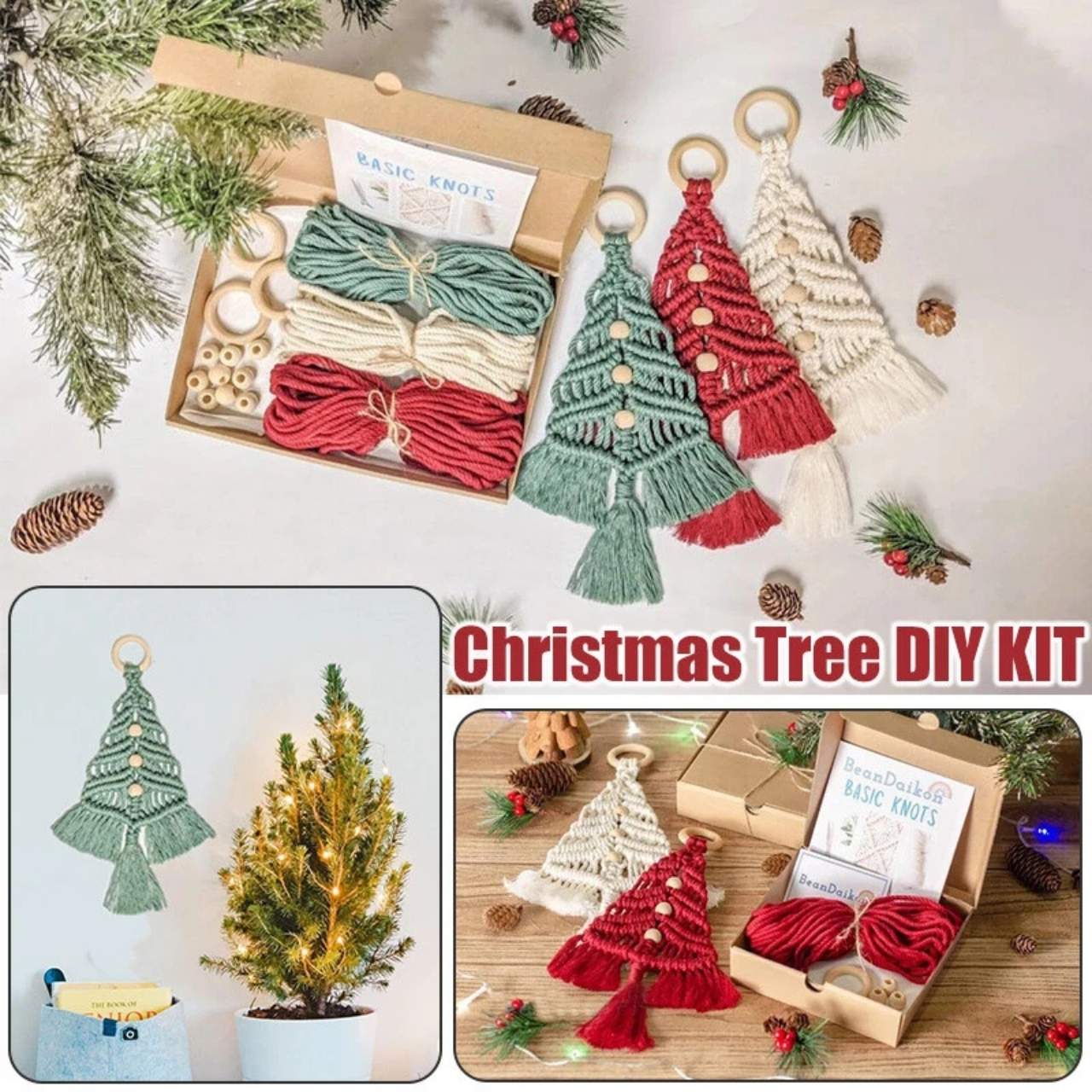 CraftKit, vánoční sada na výrobu makramé ozdob - Image 2