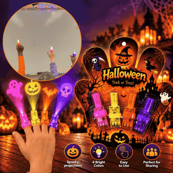 LED projektory na prsty – Halloween, FingerLights