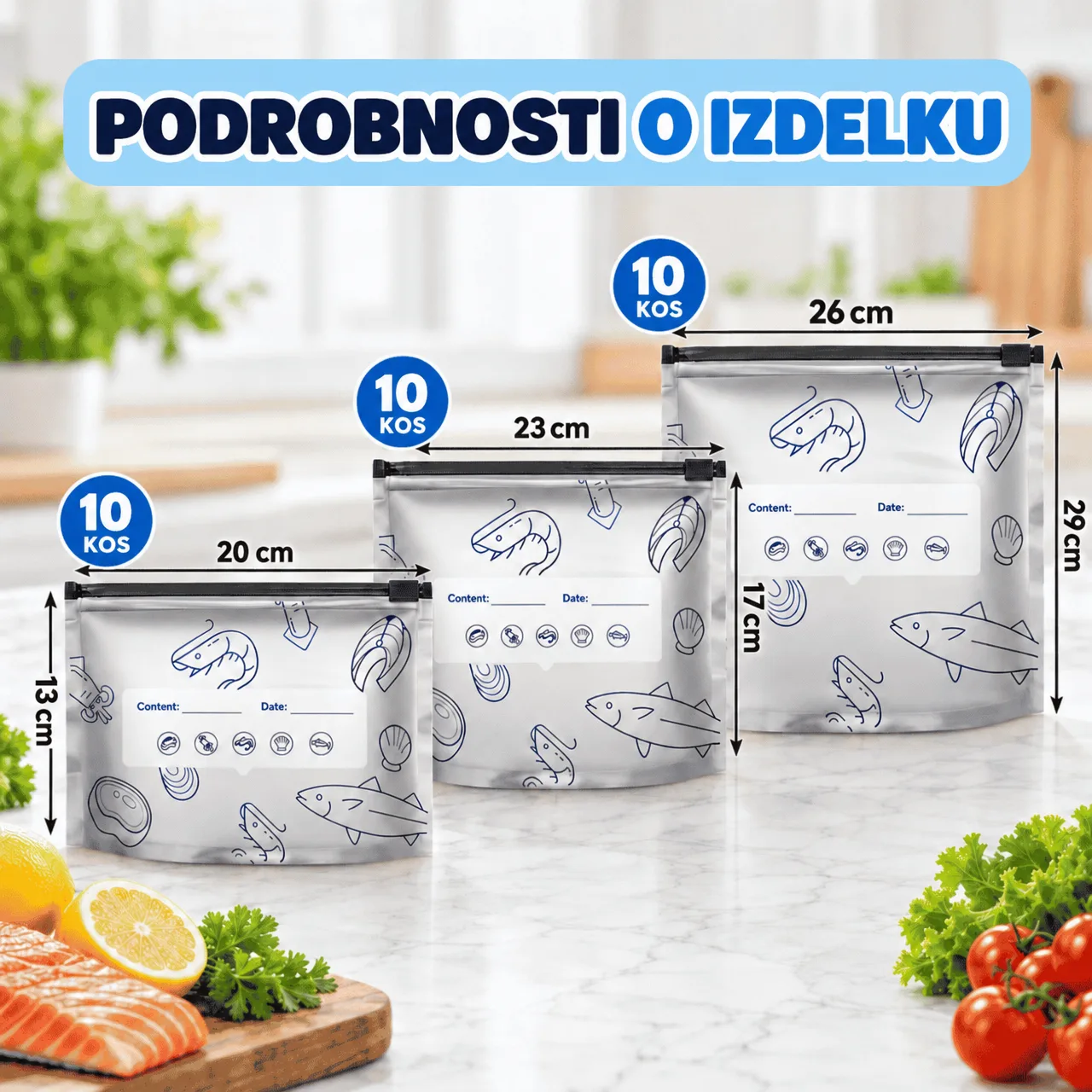 Sáčky na uchovávání potravin (15+15 ZDARMA), FreshBags - Image 3