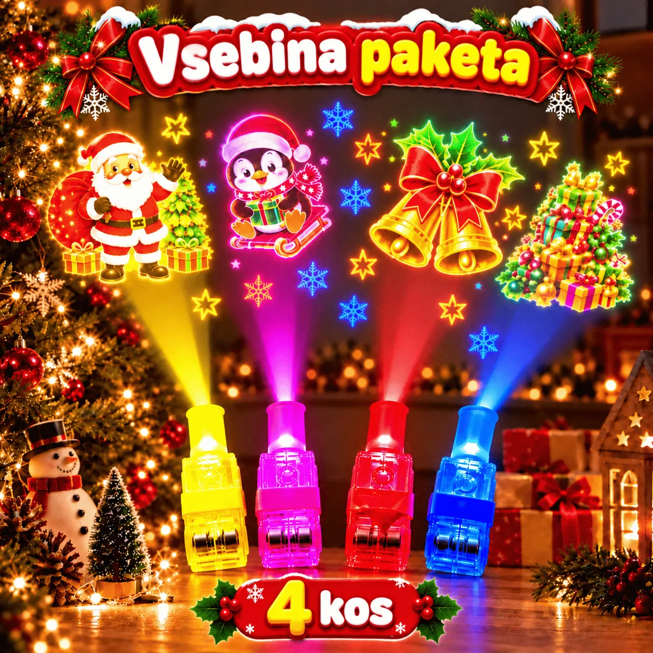 LED projektory na prst s vánočními motivy, FunLights - Image 2