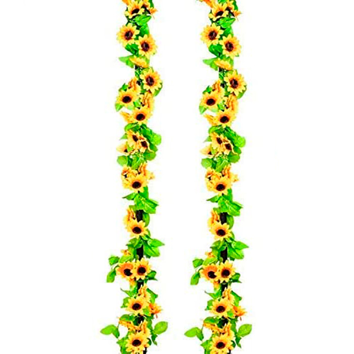 GarlandSunflower, umělý slunečnicový věnec s přírodním vzhledem (2 kusy) - Image 1