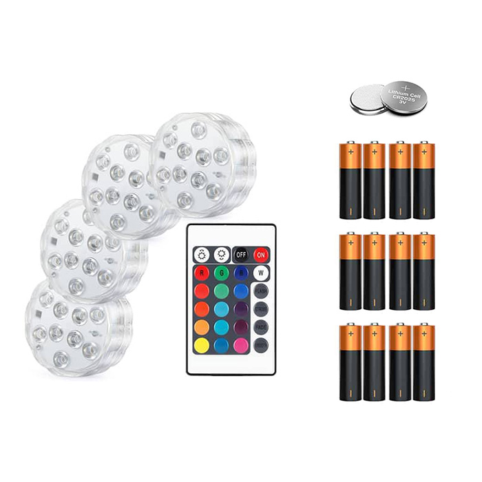 GlowBundle, 4 vodotěsná LED světla + sada baterií - Image 1