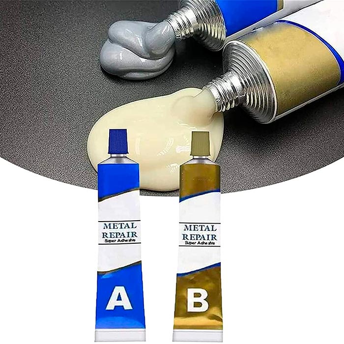 Studené svařování pro opravy různých materiálů, jako jsou kov, plast a keramika.