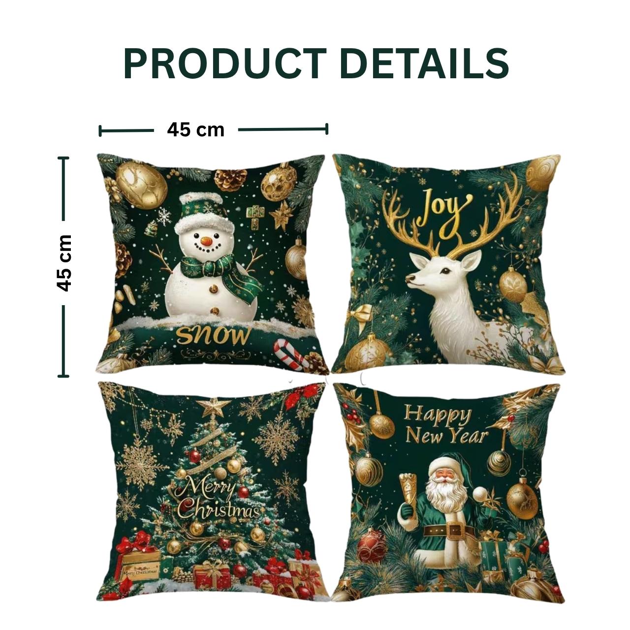 Vánoční povlaky na polštáře (4 kusy), GreenXmass - Image 4