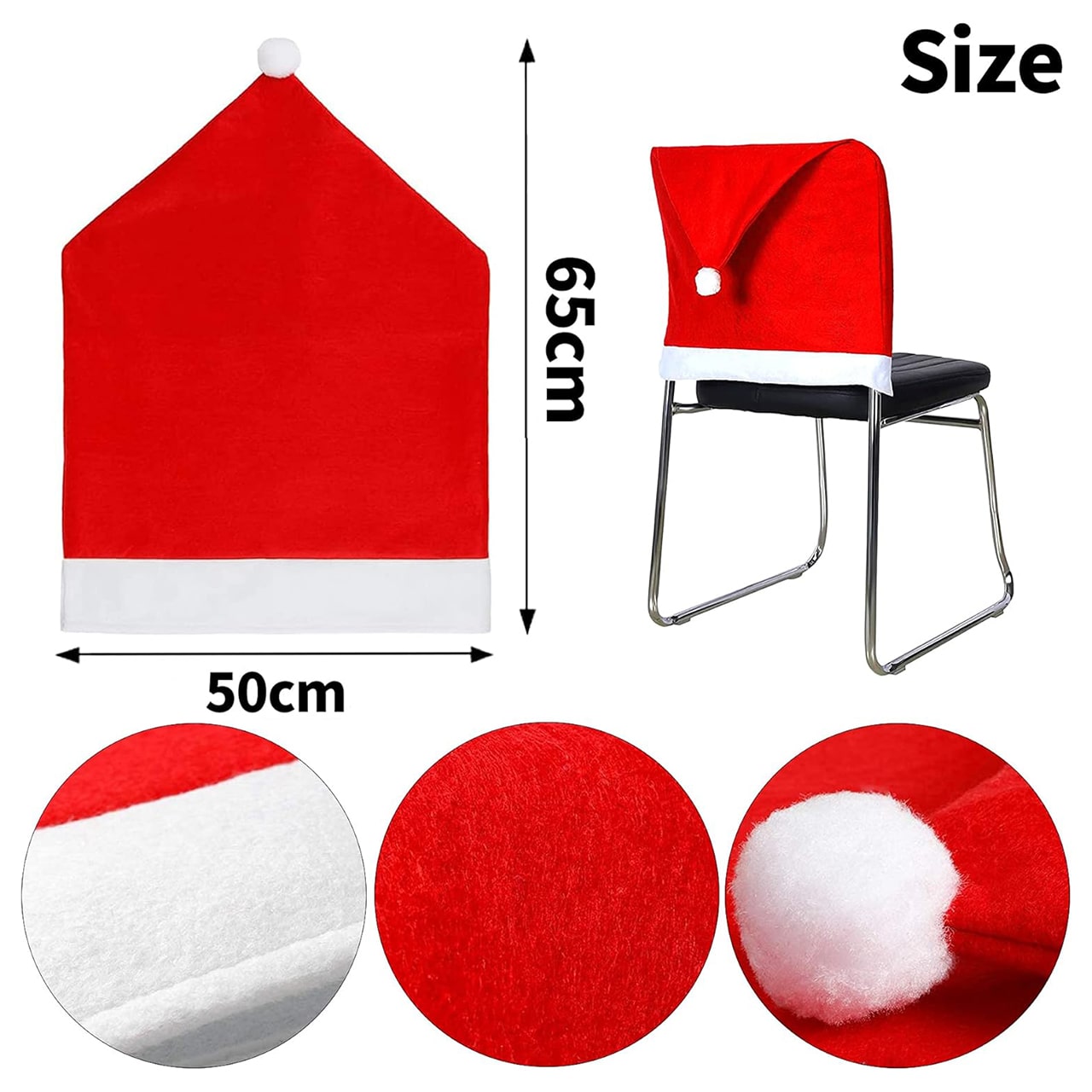 HatBundle, ubrus ve tvaru Santa klobouku (20 kusů) a slavnostní potah na židle (4 kusy) - Image 4