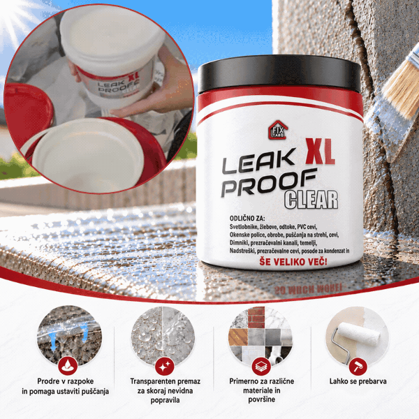 Transparentní nátěr pro utěsnění prasklin, LeakProof