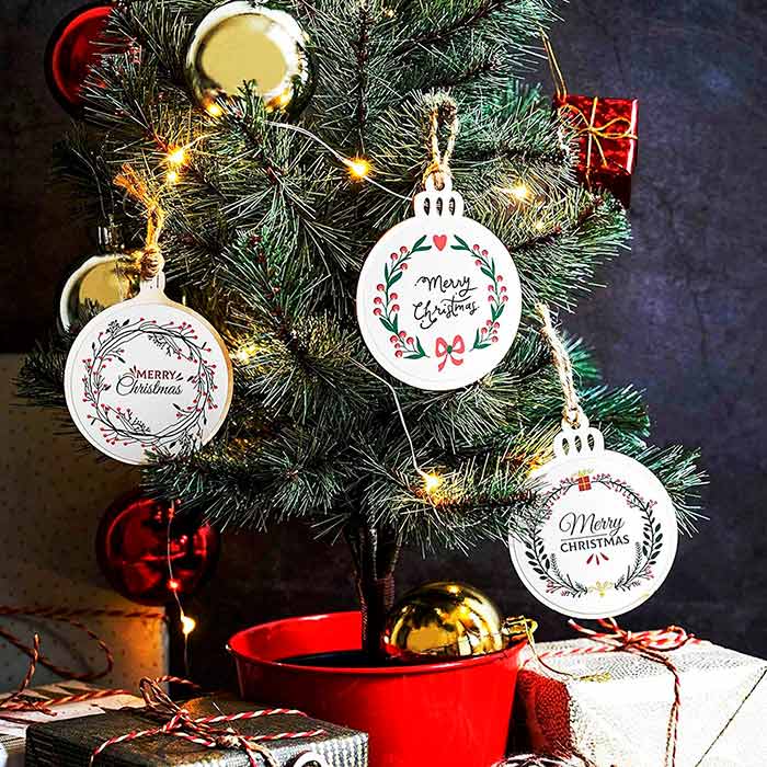 Ornaments, dřevěné vánoční ozdoby, které si vytvoříte sami (30 kusů) - Image 4