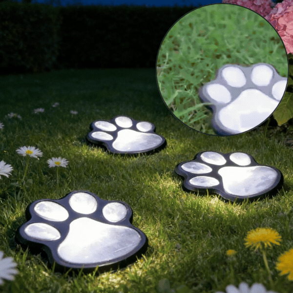 Solární LED světla ve tvaru tlapek, Paws - Image 1