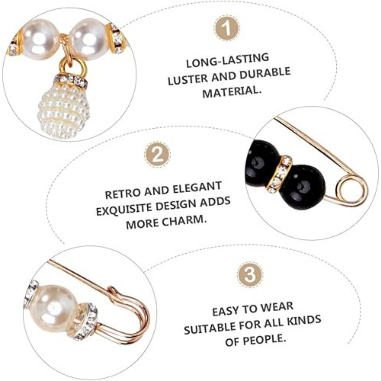 Pearls, elegant spony na opasek (12 kusů) - Image 5