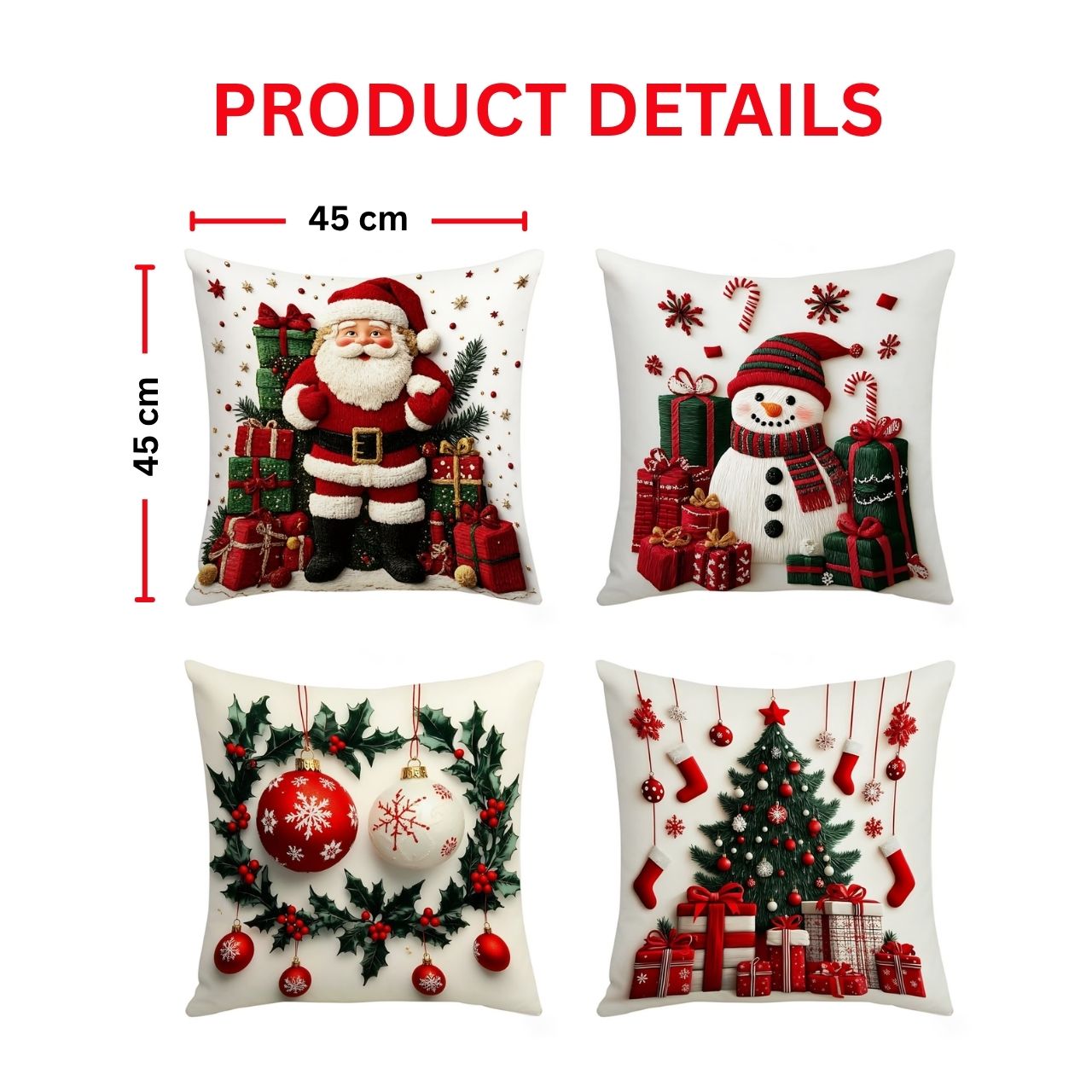 Vánoční povlaky na polštáře (4 kusy), RedXmass - Image 5