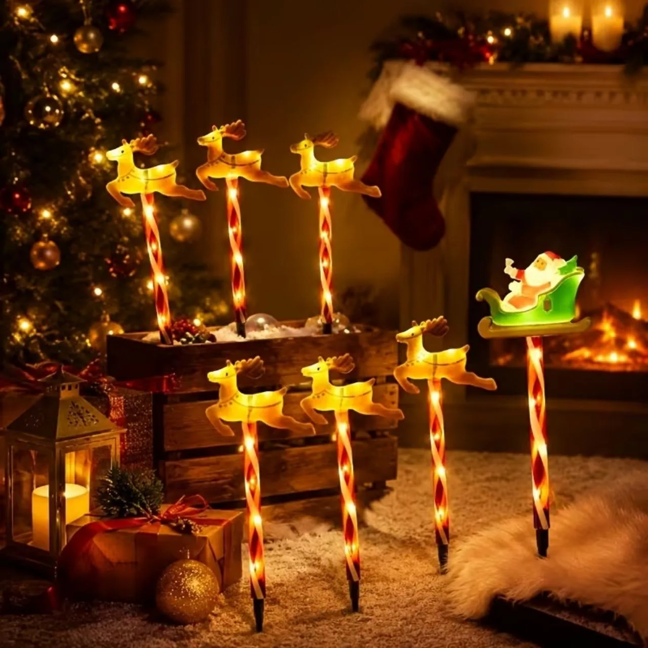 Vánoční zahradní dekorace se Santa Clausem a soby, ReinDeers - Image 2