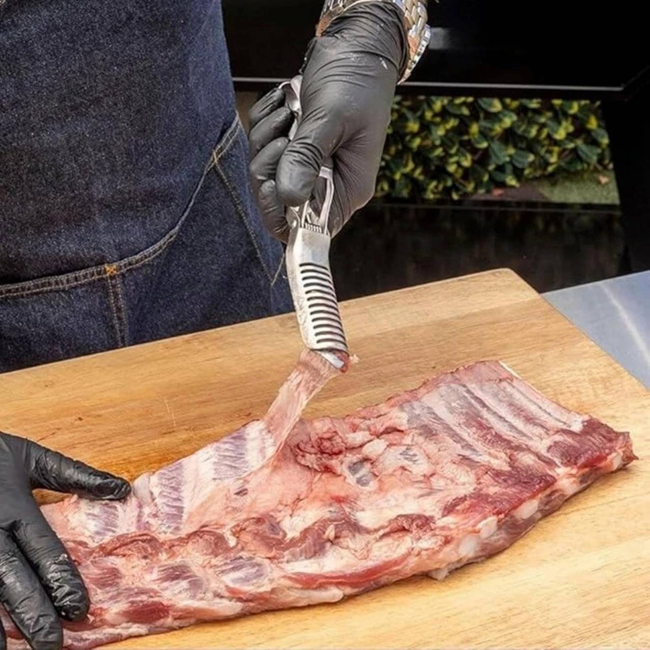 RibRemover, nástroj na odstranění membrány z žeber s čistícím kartáčem v balení - Image 3