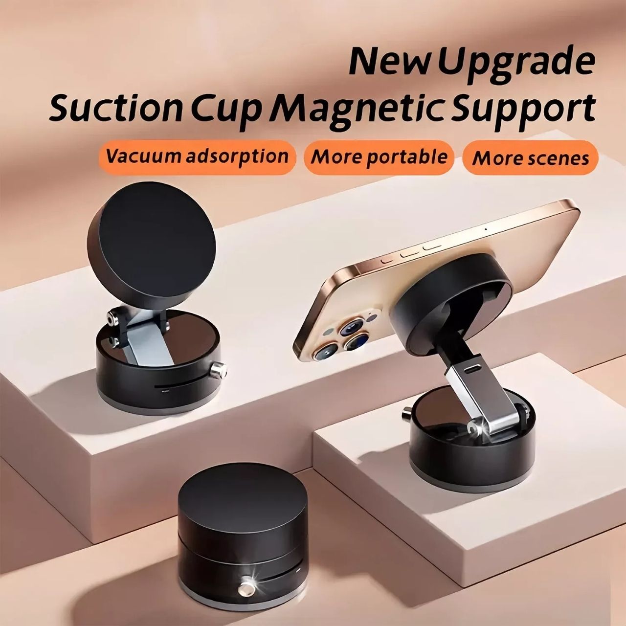 RingMag, univerzálně nastavitelný magnetický držák telefonu s vakuovou přísavkou - Image 1