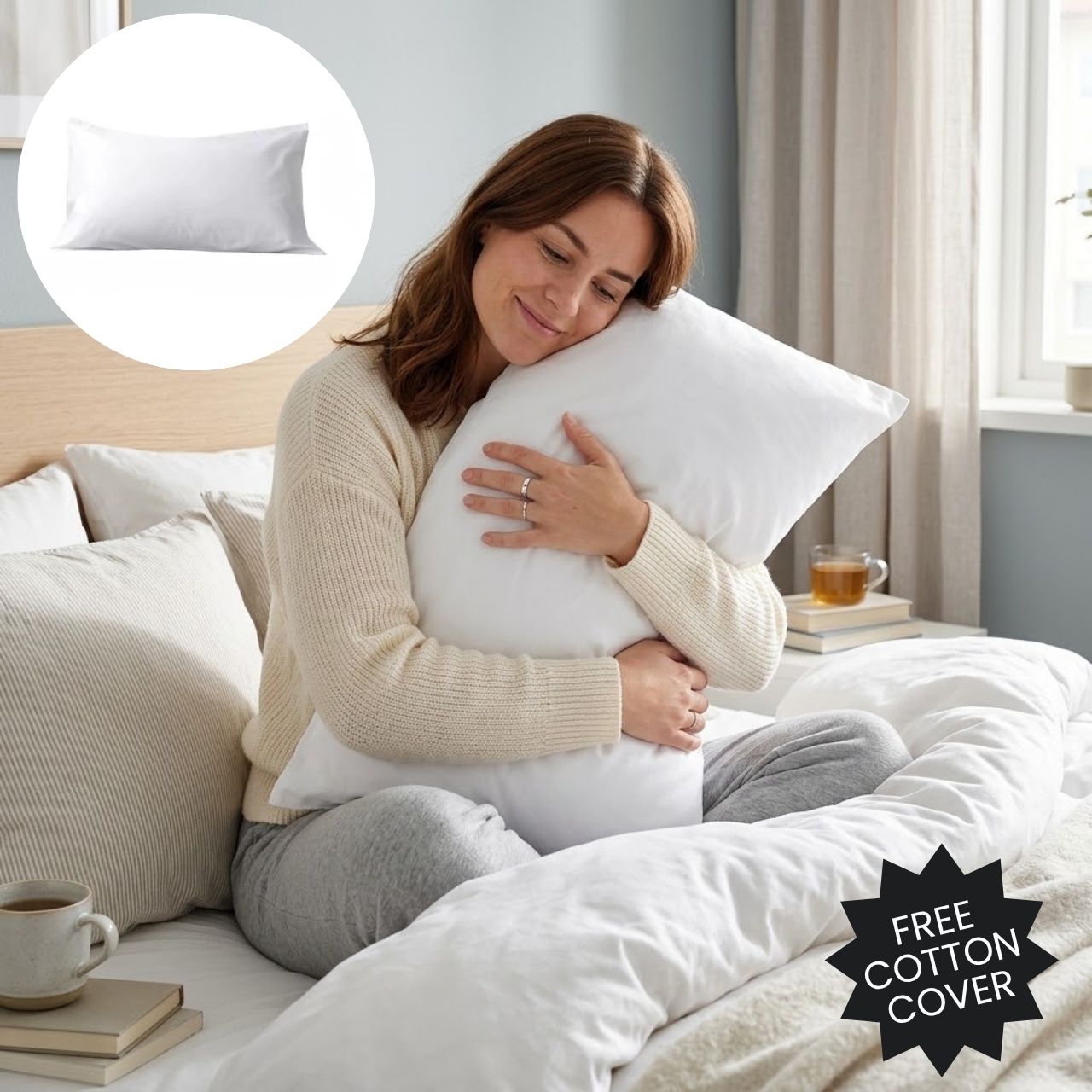 Ergonomický polštář + zdarma bavlněný povlak, SetComfy - Image 3