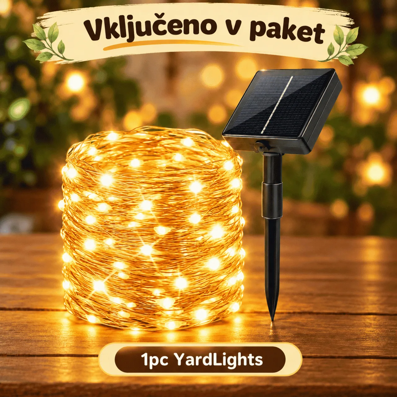 Solární LED světelný řetěz (12 m), YardLights - Image 1