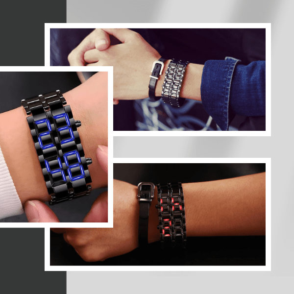 WATCHAIN-TST, Digitální LED náramkové hodinky TechTime