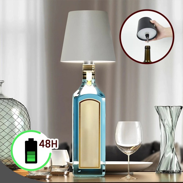 BOTLEAMP-CRN, Elegantní bezdrátová lampa na láhve – GlowBottle